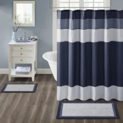 SEVOBAL Bathroom Rugs Bath Mat Rug Home Decor Carpet Shower Mat Non-Skid For Bathtub Side Floor Shower Room Bathroom, Navy, 30"*20"*0.5"