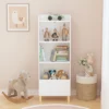 Sevobal Decorative Bookshelf Kids 4-Tier Bookcase, Children's Book Display, Bookshelf Toy Storage Cabinet Organizer, White, 18.5"*11.81"*51.18" -Household Items GUEST 6869ccff 260b 4ea9 927e 2cc3d19a7d9e