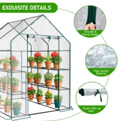 SEVOBAL Greenhouse Outdoor Durable PE Plant Green House For Frost Protection Shelf Clips Roll-up Zipper Door Walk-in For Planter, Clear, 99"*37"*13" -Household Items GUEST 691bd2a2 8f36 4f60 a6bd c84ec45a5c1a