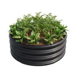 SEVOBAL Planters Patio Round Metal Pot For Vegetables Flowers And Fruits, Outdoor Backyard Garden Raised Planter Box, Black, 32.08"*32.08"*11.42" -Household Items GUEST 6953eda8 0f8b 416a bafc 578cd776ff8e