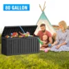 SEVOBAL Deck Boxes 80 Gal Outside Storage Box Container For Storage Patio Furniture, Garden Tools, Black, 46.26"*18.7"*23.23"