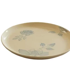 SEVOBAL Serving Platters Handcrafted Ceramic Floral Side Plate, Elegant Dining Accent For Everyday And Entertaining, Off-White, 10.04"*10.04"*0.98" -Household Items GUEST 6a2c4b0d 6570 4ec2 b7c9 18f0b8c79492