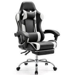 SEVOBAL Task And Office Chairs User Friendly Gaming Chair With Footrest And Adjustable Lumbar Support For Long Hours Of Play, White, 26.7"*25.3"*52.3" -Household Items GUEST 6c095712 5b64 4b13 a545 dff2cae568b5