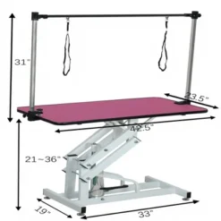 SEVOBAL Pet Grooming Tool Z-Shaped Hydraulic Pet Grooming Table 330 Pounds Load Capacity Silent Lifting Non-Slip Surface, Pink, 42.50"*23.50"*21.75" -Household Items GUEST 6d044e26 795b 4e23 9e61 c531dd64ffbc