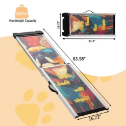 Sevobal Pet Steps And Ramps, Folding Portable Pet Stair Ramp With Handle, Dog Steps For Enter Car Truck, Multicolored, 37.4"*16.73"*63.5" -Household Items GUEST 6d3e48e2 82cc 4d81 9540 975a7c1e9f87