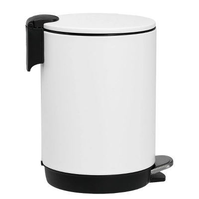 SEVOBAL Trash Can Kitchen Garbage Can Trash Cans Trashcan Round Stainless Steel With Soft Close Lid Step Foot Pedal Bathroom , White, 12"*9"*7" 7 SEVOBAL Trash Can Kitchen Garbage Can Trash Cans Trashcan Round Stainless Steel With Soft Close Lid Step Foot Pedal Bathroom , White, 12"*9"*7" - Image 5