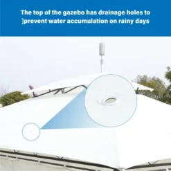 Sevobal Patio Umbrellas Outdoor Gazebo Canopy Tent With Ventilated Double Roof, Mosquito Net, Suitable For Backyard Garden, Beige, 120"*156"*108"