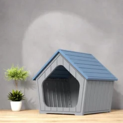 SEVOBAL Pet Crates And Houses Small Wooden Cat House Cozy Sturdy Easy Assembly No Tools Needed For Living Room Bedroom, Blue, 23.43"*22.64"*22.8" -Household Items GUEST 6e09fc5c 2314 417f 99cd 69fec732a711