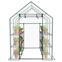 SEVOBAL Greenhouse Outdoor Durable PE Plant Green House For Frost Protection Shelf Clips Roll-up Zipper Door Walk-in For Planter, White, 99"*37"*14.5" -Household Items GUEST 6f74d41a 6e0b 48f2 a8f9 ede8f59399a8