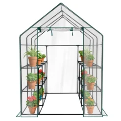 SEVOBAL Greenhouse Outdoor Durable PE Plant Green House For Frost Protection Shelf Clips Roll-up Zipper Door Walk-in For Planter, Clear, 99"*37"*13" -Household Items GUEST 7230aa57 8572 499f 955f f0791fd71ed1