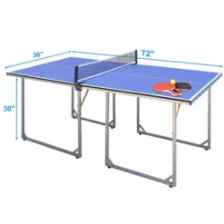 SEVOBAL Table Tennis Accessories 6ft Mid Size Ping Pong Table Foldable Portable Set For Indoor And Outdoor Games, Blue, 39.17"*39.17"*4.33" -Household Items GUEST 73e6c005 fd65 4527 aa61 62e3ffa09ef6