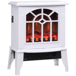 SEVOBAL Fireplace Insert Heater Mantel 3D Flame Fireplace Stove Bottom Air Outlet Fire Place Panoramic Fire Place Heater, White, 15.9"*11.8"*17.7" -Household Items GUEST 75301adf 8994 48d8 8c37 a8aa3f7c4387
