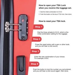SEVOBAL Luggage 4 Piece ABS Lightweight Suitcase Set With TSA Lock Rotating Wheels For Travel, Red, 20.2"*11.5"*30.15" -Household Items GUEST 75846605 046a 4734 b65f 5e97405a39b5