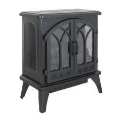 SEVOBAL Fireplace Insert Heater Mantel 3D Flame Quartz Fireplace Stove Bottom Air Outlet Fire Place Panoramic 3-Side View, Black, 28.15"*15.35"*26.57" -Household Items GUEST 76670803 7b0b 42c3 8022 9ab9d7f376ba