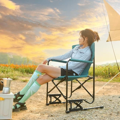 Sevobal Outdoor Portable Chairs Freestyle Rocker Camping Chair With Durable Armrests And Drink Holder For Patio And Backyard, Blue, 36.02"*4.92"*25.2" 7 Sevobal Outdoor Portable Chairs Freestyle Rocker Camping Chair With Durable Armrests And Drink Holder For Patio And Backyard, Blue, 36.02"*4.92"*25.2" - Image 5