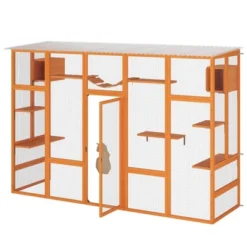 Sevobal Pet Crates And Houses, Wooden Cat Enclosure With 6 Jumping Platforms Cat Bridge And Scratching Board 2 Cat Condos, Orange, 100.78"*35.4"*72" 11 Sevobal Pet Crates And Houses, Wooden Cat Enclosure With 6 Jumping Platforms Cat Bridge And Scratching Board 2 Cat Condos, Orange, 100.78"*35.4"*72" -Household Items GUEST 7854134f b109 4486 bd9c 56723dc99795