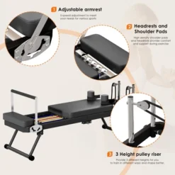 SEVOBAL Pilates Reformer Foldable Pilates Machine Equipment Home Use Gym Workout Advanced Beginners Users Up To 330lbs Capacity, Black, -Household Items GUEST 785e859c 04f7 4f85 b944 2655e0a6a4b7