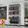 SEVOBAL Utility Storage Shelves 6 Tier Steel Shelving Unit With Wheels For Home Kitchen Office Or Garage, Chrome, 47.2"*17.7"*76.7"
