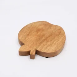 SEVOBAL Serving Platters Cute Apple Shape Wood Cheese And Bread Board With Asymmetrical Modern Design For Cakes, Appetizers, Brown, 9.5"*9.5"*1" -Household Items GUEST 7abef174 5669 47de 9f71 fde2e0225cf5