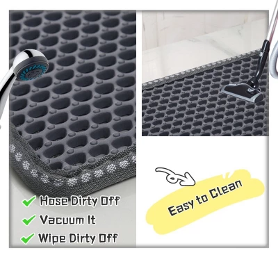 SEVOBAL Litter Box Mat With Double Layers Urine-Proof Non-Slip Litter Trapping Mat Easy Clean Kitty Litter Scatter Control, Gray, 54.5"*38.5"*2" 5 SEVOBAL Litter Box Mat With Double Layers Urine-Proof Non-Slip Litter Trapping Mat Easy Clean Kitty Litter Scatter Control, Gray, 54.5"*38.5"*2" - Image 3