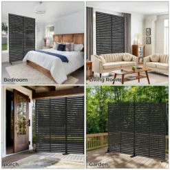 SEVOBAL Patio Decorative Screens 6 Piece Plastic Patio Screen With Venetian Flower Design For Yard, Garden, Indoor Spaces, Black, 45.47"*15.75"*72.05" -Household Items GUEST 7b5a234b 4465 4cce 8385 84bb4fc7ee12
