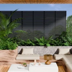 SEVOBAL Patio Decorative Screens 6 Piece Plastic Patio Screen With Venetian Flower Design For Yard, Garden, Indoor Spaces, Black, 45.47"*15.75"*72.05" -Household Items GUEST 7b65e4b5 8301 4edc 9ae0 5123cc054c6c