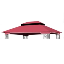 Sevobal Patio Umbrellas Outdoor Patio Gazebo Replacement Canopy, Double Tiered Gazebo Tent Roof Top Cover Only , Red, 139.76"*116.14"*69.29" -Household Items GUEST 7b73c38b e73e 4a24 b7e5 b12097a53308