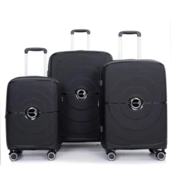 SEVOBAL Luggage 3 Piece Set Expandable Hardshell Suitcase With Double Spinner Wheels For Travel, Black, 19.88"*12.2"*29.72" -Household Items GUEST 7b83ad93 8cd5 415d 80b6 bd83529731f1