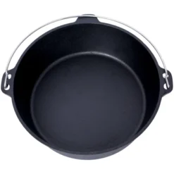 SEVOBAL Grill Cookware Dutch Oven With Skillet Lid For Campfire Cooking And Group Meals Use Area, Black, 15.4"*15.4"*9.7"