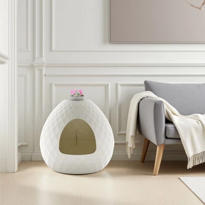 SEVOBAL Pet Training Pads And Potties Functional Cat Litter Box Matching Home Decor, Blending Living Space Aesthetics, White, 19.69"*19.69"*18.43" 3 SEVOBAL Pet Training Pads And Potties Functional Cat Litter Box Matching Home Decor, Blending Living Space Aesthetics, White, 19.69"*19.69"*18.43"