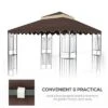 Sevobal Patio Umbrellas Outdoor Patio Gazebo Canopy, Outdoor Replaceable Canopy, Double Shed Roof, Canopy Top Only , Brown, 118"*118"*26.78" -Household Items GUEST 7e3d63e3 1e2e 4c25 8fe2 dc7d22125a30