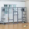 Sevobal Pet Crates And Houses Cat Enclosure Boasting, 6 Leaping Platforms, 2 Feline Condos, A Catwalk, And A Scratching Panel, Gray, 100.78"*35.4"*72" -Household Items GUEST 7f8710da cad5 47e3 a7cb 09ac67d197c2