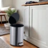 SEVOBAL Trash Can Kitchen Garbage Can Trash Cans Round Stainless Steel With Soft Close Lid Step Foot Pedal Bathroom Toilet, Gray, 14"*10"*10" -Household Items GUEST 7fb7b209 2fba 4187 85af 94d1ee244880