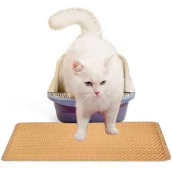 SEVOBAL Litter Box Mat With Double Layers Urine-Proof Non-Slip Litter Trapping Mat Easy Clean Kitty Litter Scatter Control, Yellow, 54"*36"*1.5" -Household Items GUEST 7fcbc8b3 9f2f 46cf 9f29 92e241a2ee8f