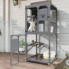 SEVOBAL Large Catio Outdoor Cat Enclosure Window Access 4 Tiers Cat Crate With Wheels Box Waterproof Indoor Pet House Cage, Gray, 31.5"*31.5"*71" -Household Items GUEST 7fd52545 aac7 49c7 a7c9 d9a8e93dd8e2