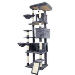 SEVOBAL Pet Tower 84-Inch Multi-Level With Spacious Condo, Hammock With Sisal Scratching Posts For Multiple Cats, Dark Gray, 24.41"*15.35"*20.47" -Household Items GUEST 808226a4 dc86 4187 ad00 409871ee4c67
