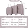 SEVOBAL Luggage 3 Piece Hardshell Suitcase Set With TSA Lock Double Spinner Wheels For Travel, Purple, 19.88"*12.2"*29.72" -Household Items GUEST 82ca7748 f741 4bed 8e60 9c669c4fd812