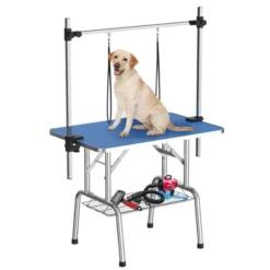 SEVOBAL Pet Grooming Tool Heavy-Duty Foldable Pet Grooming Table Adjustable Arm, Storage Basket And 300lbs Capacity, Blue, 36.00"*24.00"*29.30" -Household Items GUEST 83cd95b6 9ffc 4ee2 b8fb ab8661c8764c
