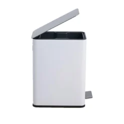 SEVOBAL Trash Can Kitchen Garbage Can Trash Cans Rectangle Stainless Steel With Soft Close Lid Step Foot Pedal Bathroom Toilet, White, 19"*16"*10" -Household Items GUEST 8650ef09 1ead 4e41 864c 2a1fb2247842 1