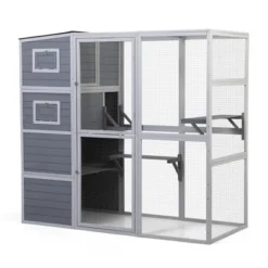 Sevobal Pet Crates And Houses, 2-Tier Cat House With Platform And Windows, Large Capacity Cage For 2-4 Cats, Gray, 75.9"*33.5"*70" 11 Sevobal Pet Crates And Houses, 2-Tier Cat House With Platform And Windows, Large Capacity Cage For 2-4 Cats, Gray, 75.9"*33.5"*70" -Household Items GUEST 86587ca9 c91a 48bb 94ec 12beb1797ff8