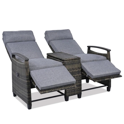 SEVOBAL Patio Accent Chairs, All Weather Outdoor Patio Chairs High Back Couch With Premium Cushions For Garden Backyard, Gray, 47.6"*23.6"*46.1" 4 SEVOBAL Patio Accent Chairs, All Weather Outdoor Patio Chairs High Back Couch With Premium Cushions For Garden Backyard, Gray, 47.6"*23.6"*46.1" - Image 2