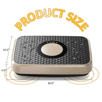SEVOBAL Vibration Plate Fitness Platform Whole Body Lymphatic Drainage Fat Burning Shaking Workout Board For Home Gym Exercise, Gold, 20.5"*14.2"*4.5" 4 SEVOBAL Vibration Plate Fitness Platform Whole Body Lymphatic Drainage Fat Burning Shaking Workout Board For Home Gym Exercise, Gold, 20.5"*14.2"*4.5" - Image 2