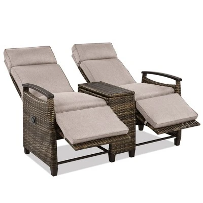 SEVOBAL Patio Accent Chairs, All Weather Outdoor Patio Chairs High Back Couch With Premium Cushions For Garden Backyard, Brown, 47.6"*23.6"*46.1" 4 SEVOBAL Patio Accent Chairs, All Weather Outdoor Patio Chairs High Back Couch With Premium Cushions For Garden Backyard, Brown, 47.6"*23.6"*46.1" - Image 2