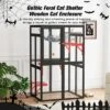 Sevobal Pet Carriers, Gothic Cat Cages Indoor Enclosure With Platforms And Hammock For 1-3 Cats, Black, 39.4"*33.3"*63.8" -Household Items GUEST 892bdaf1 1970 4e29 918a 20ae3393166e