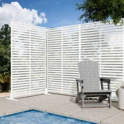 SEVOBAL Patio Decorative Screens 6 Piece Plastic Patio Screen With Venetian Flower Design For Yard, Garden, Indoor Spaces, White, 45.47"15.75"72.05" -Household Items GUEST 89d24f1e 8fbe 4b11 a817 80cfa1c06ec0