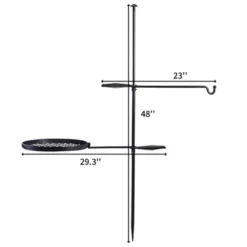 SEVOBAL Grill Cookware Adjustable Height 360 Degree Swivel, Heavy-Duty Steel With Carry Bag For Camping, Outdoor Cooking, Black, 29.3"*23"*48"