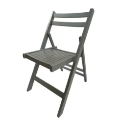 Sevobal Outdoor Portable Chairs 4 Piece Slatted Wood Folding Chair Set For Kitchen Special Events Outdoor Backyard Garden, Gray, 15.6"*22.8"*31" -Household Items GUEST 8a1955c3 8b01 4094 b50c 7183e80c8e6b