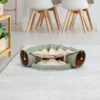 Sevobal Pet Tunnel, Cat Tunnel Bed With Central Washable Soft Cushion And Play Ball, Cat Toys For Indoor Cats Puppy Rabbit, Green, 50"*21.5"*10.5"