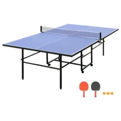 SEVOBAL Table Tennis Accessories 9ft Foldable Ping Pong Table Set For Easy Storage And Play, Blue, 57.1"*33.96"*6.15" -Household Items GUEST 8b003765 9fac 4cff ab70 6b2275ea981a