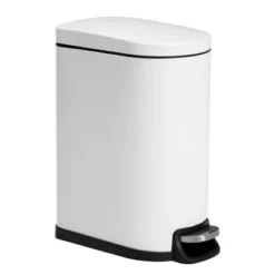 SEVOBAL Trash Can Kitchen Garbage Can Trash Cans Rectangle Stainless Steel With Soft Close Lid Step Foot Pedal Bathroom Toilet, White, 19"*14"*9" -Household Items GUEST 8bb3ff02 1ad6 4bf1 9ecf a4e5e207d8e5